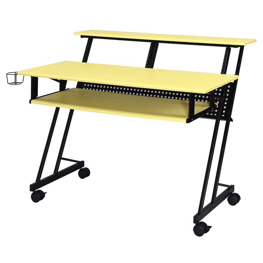Suitor Music Recording Studio Desk, Yellow & Black