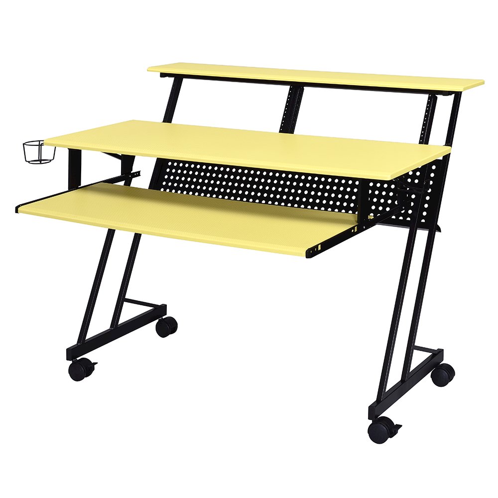 Suitor Music Recording Studio Desk, Yellow & Black