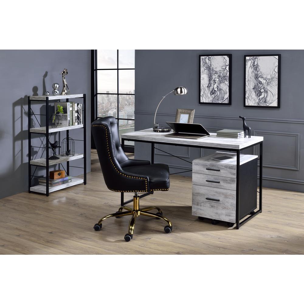 Bob BookShelf, Antique White & Black