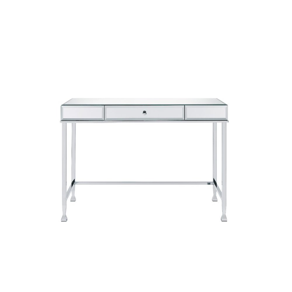 Canine Writing Desk, Mirrored and Chrome