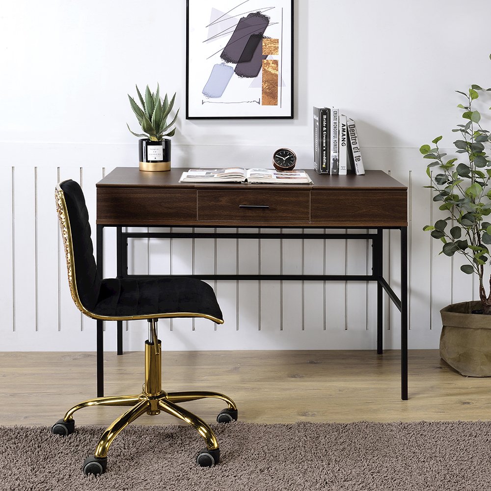 Verster Writing Desk w/USB Port, Oak & Black