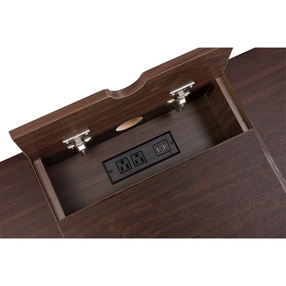 Verster Writing Desk w/USB Port, Oak & Black