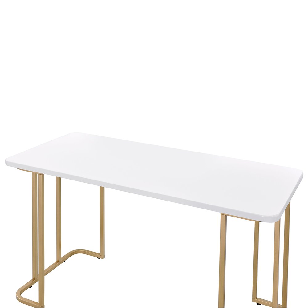 Estie Writing Desk(Same AC00902), White & Gold