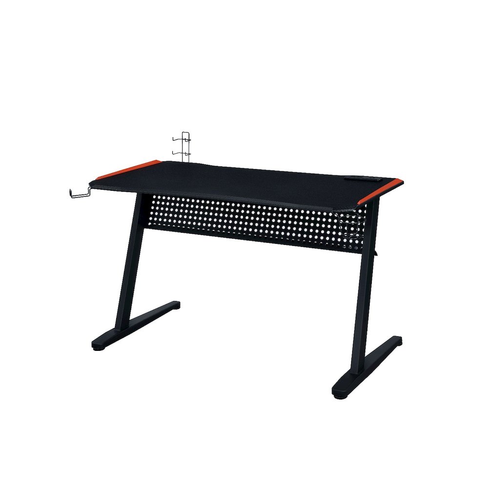 Dragi Gaming Desk w/USB Port, Black & Red