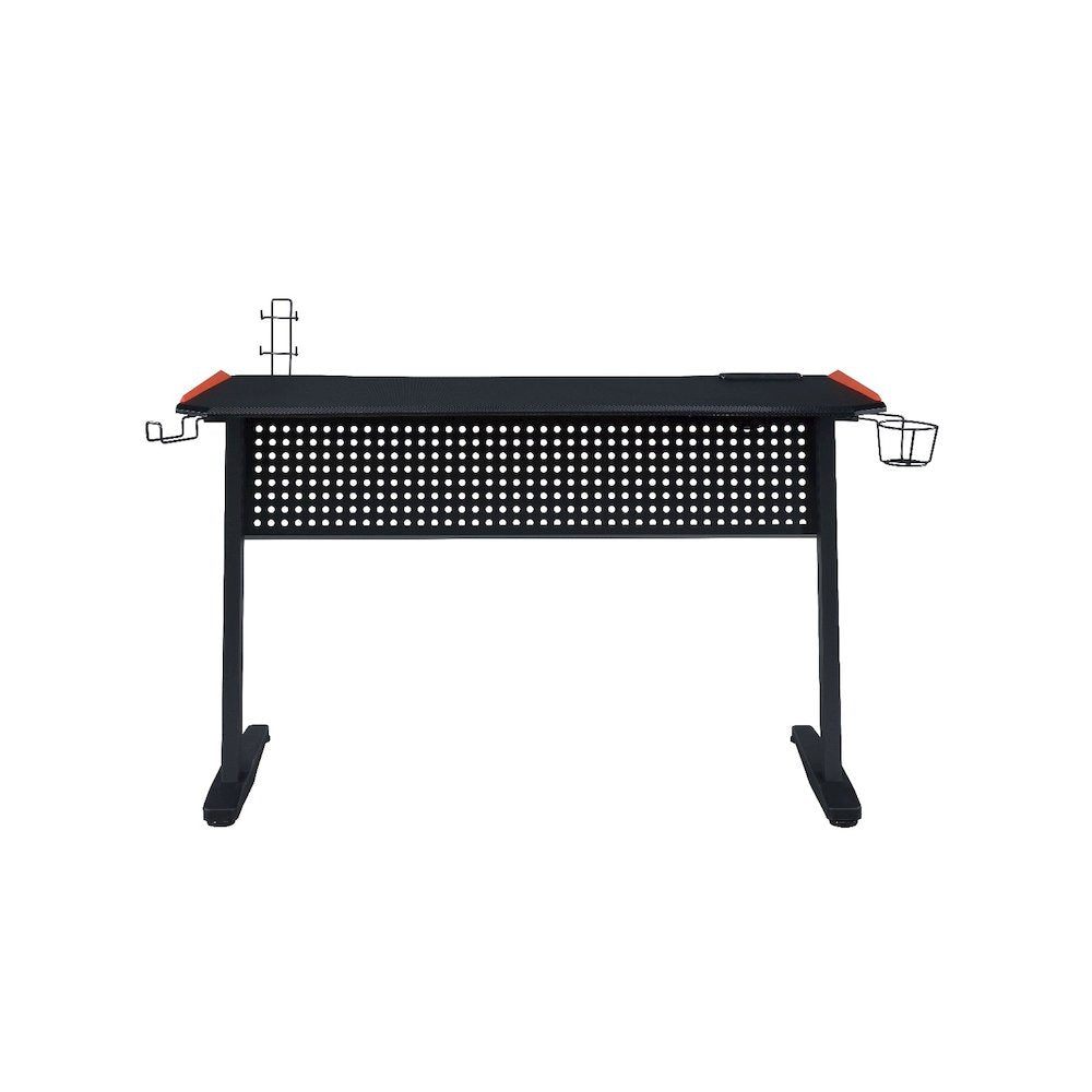 Dragi Gaming Desk w/USB Port, Black & Red