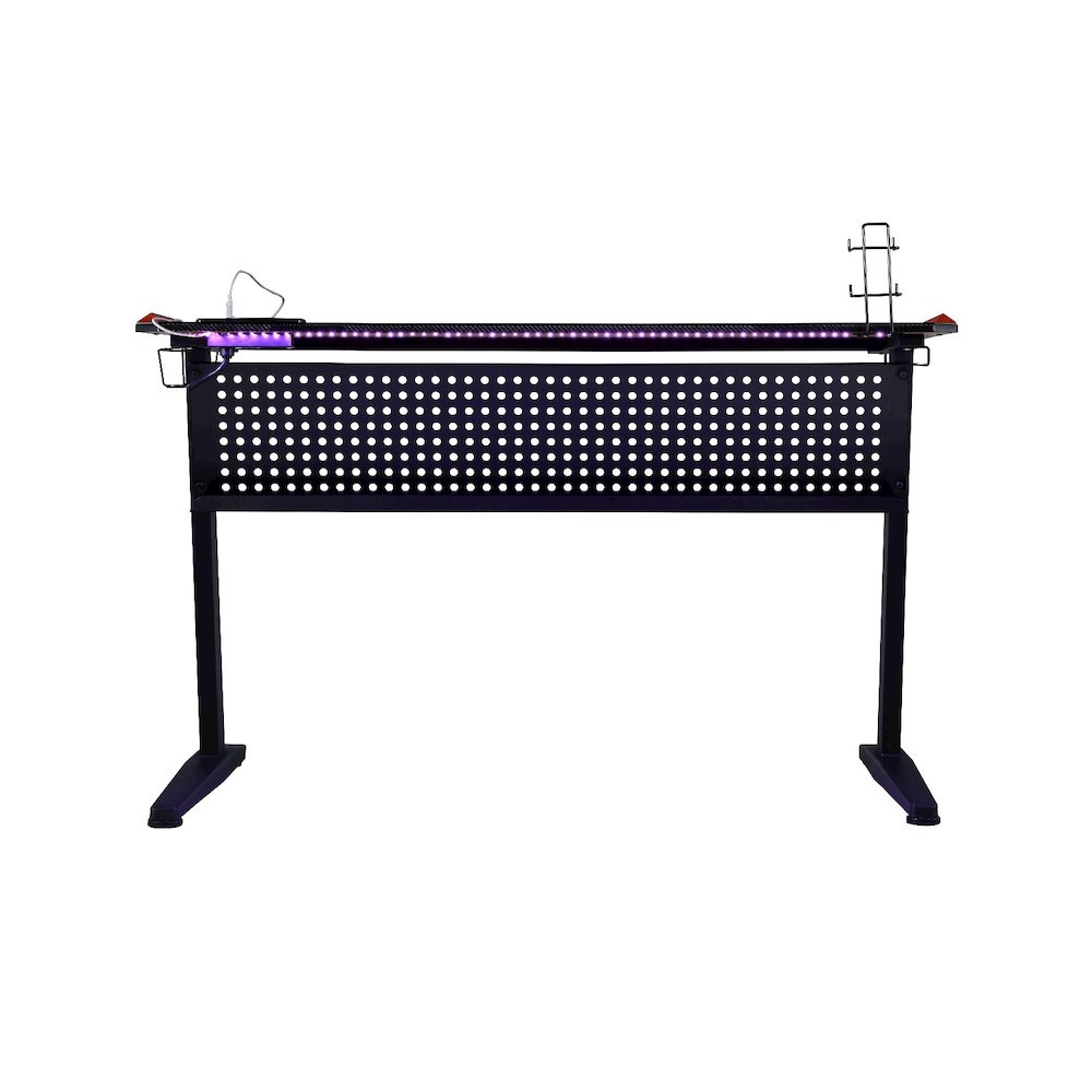 Dragi Gaming Desk w/USB Port, Black & Red