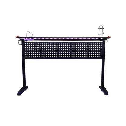 Dragi Gaming Desk w/USB Port, Black & Red