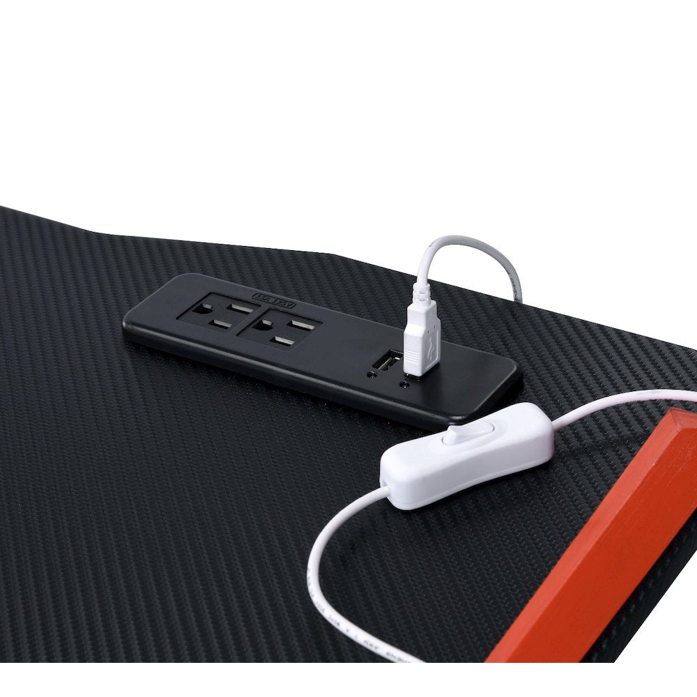 Dragi Gaming Desk w/USB Port, Black & Red