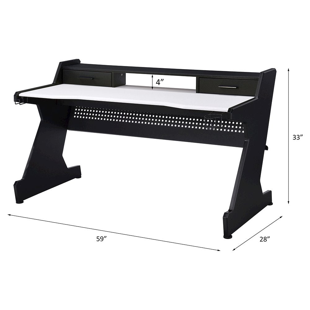 Bigga Gaming Desk, Black & White