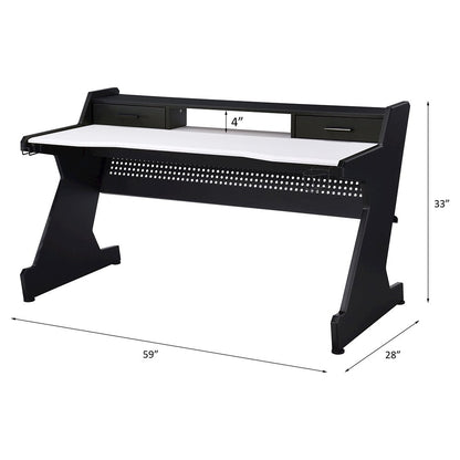 Bigga Gaming Desk, Black & White