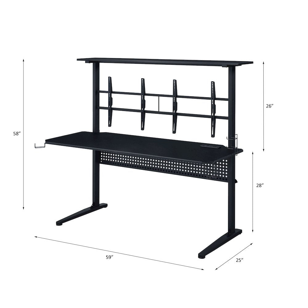 Canzi Gaming Desk w/USB Port, Black