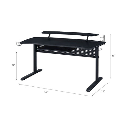 Vildre Gaming Desk w/USB Port, Black