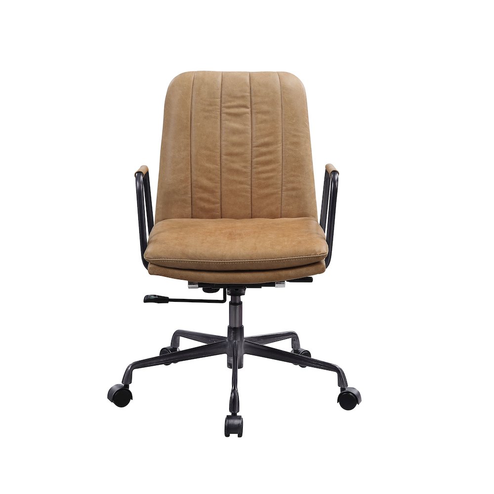 Eclarn Swivel Office Chair, Rum Top Grain Leather
