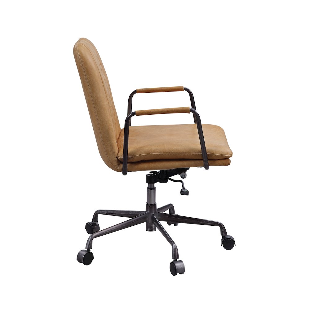 Eclarn Swivel Office Chair, Rum Top Grain Leather