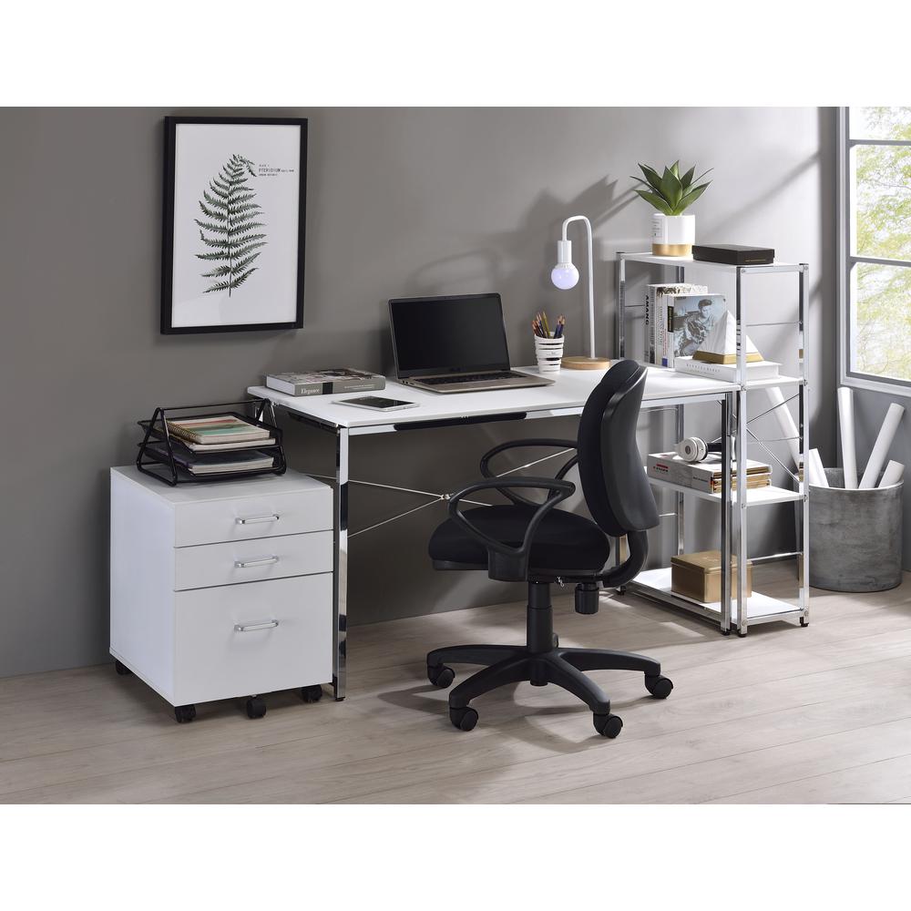 Tennos Writing Desk(Same AC00903), White & Chrome