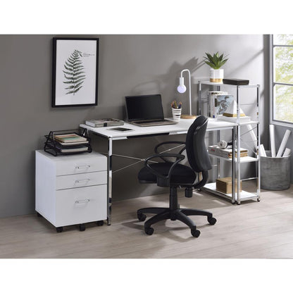 Tennos Writing Desk(Same AC00903), White & Chrome
