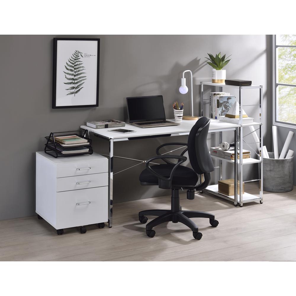 Tennos Writing Desk(Same AC00903), White & Chrome
