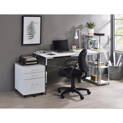 Tennos Writing Desk(Same AC00903), White & Chrome