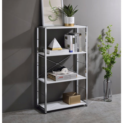 Tennos BookShelf, White & Chrome