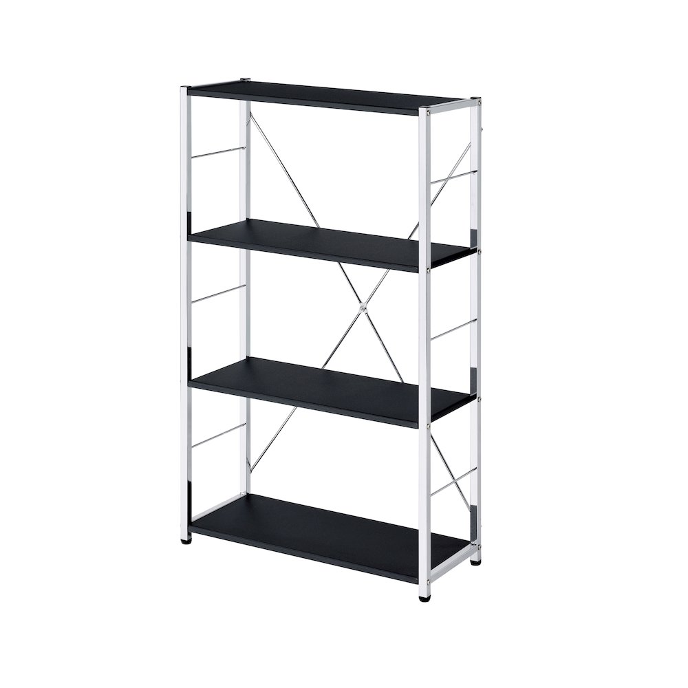 Tennos BookShelf, Black & Chrome