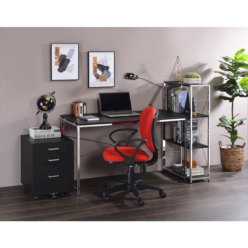 Tennos BookShelf, Black & Chrome
