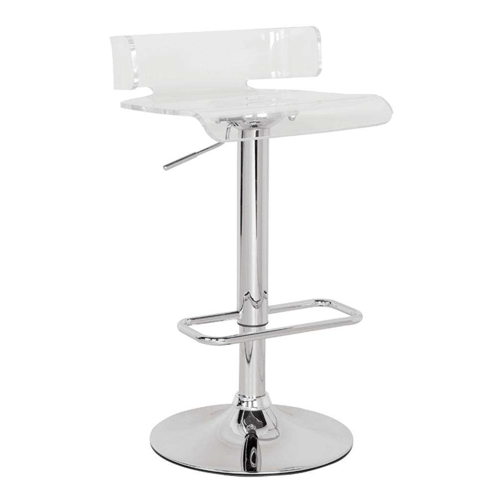 Rania Adjustable Stool w/Swivel, Red & Chrome