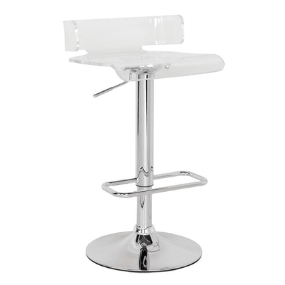 Rania Adjustable Stool w/Swivel, Red & Chrome
