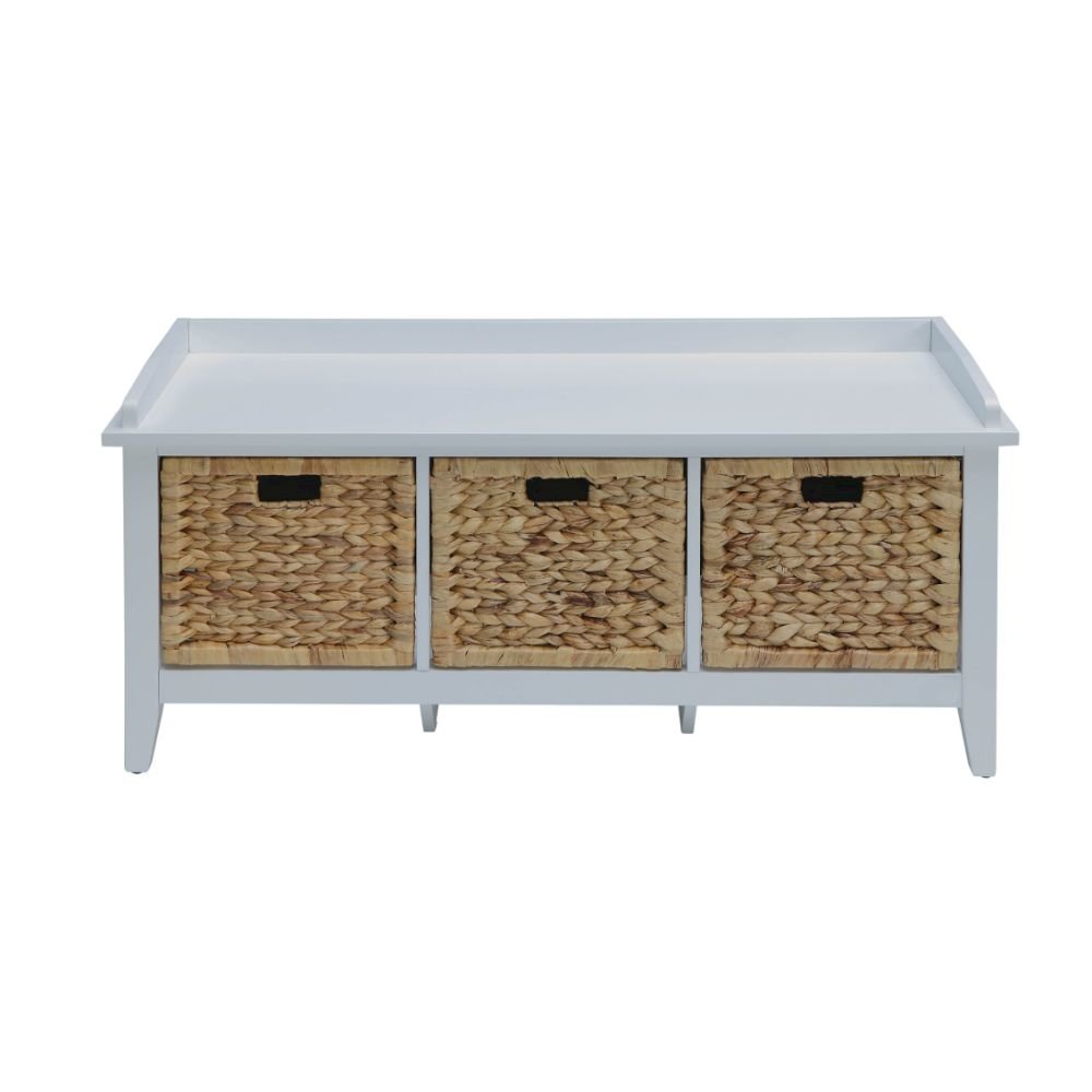 Flavius Bench w/Storage, White
