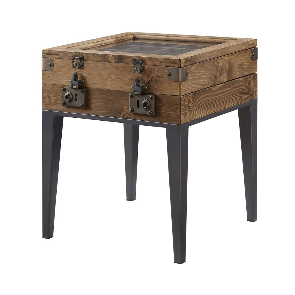 Kolin Accent Table, Rustic Oak & Matte Gray