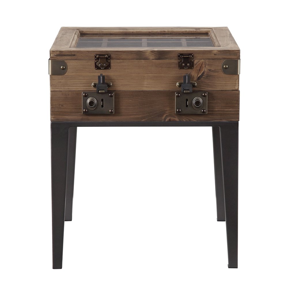 Kolin Accent Table, Rustic Oak & Matte Gray