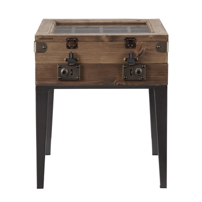 Kolin Accent Table, Rustic Oak & Matte Gray