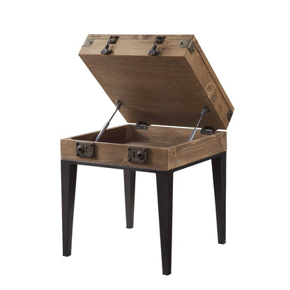 Kolin Accent Table, Rustic Oak & Matte Gray