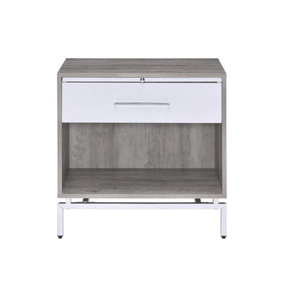 Cistus Accent Table, Weathered Gray Oak & White