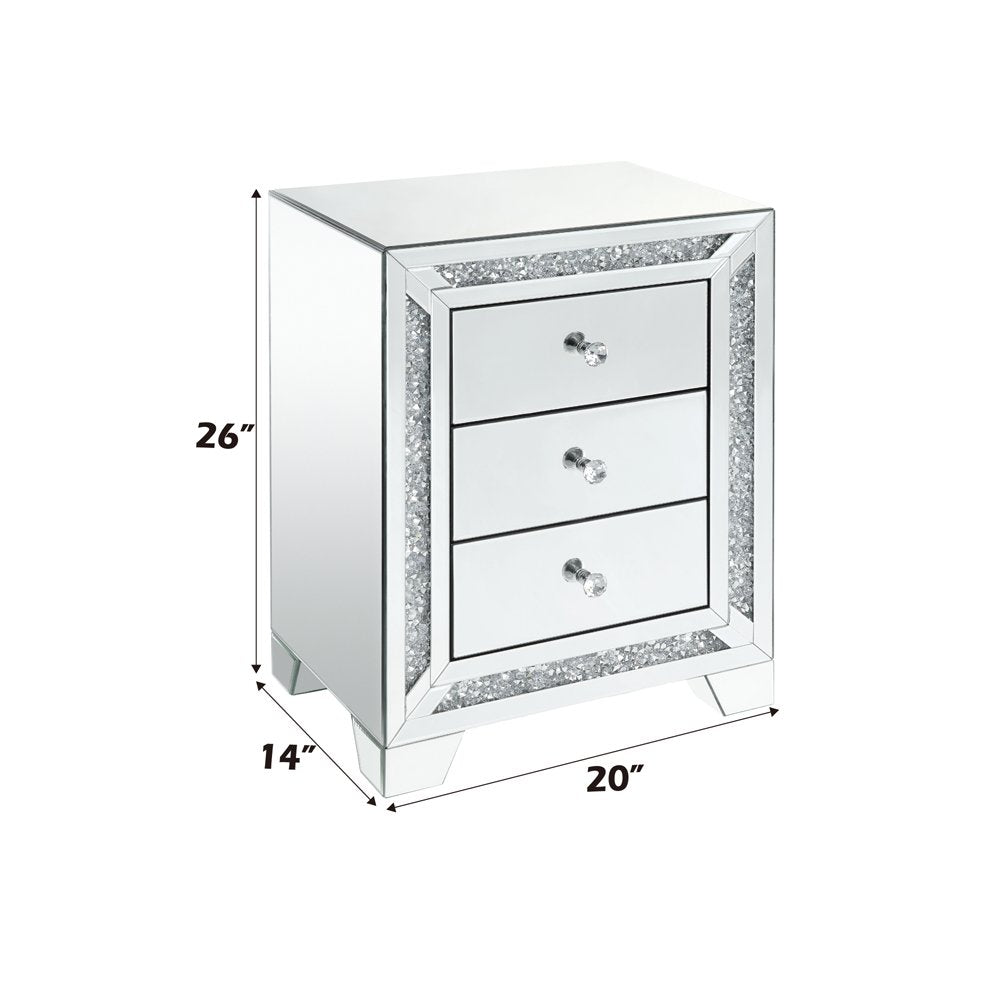 Noralie Accent Table, Mirrored & Faux Diamonds