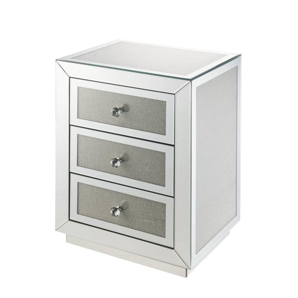 Noralie Accent Table, Mirrored & Faux Diamonds