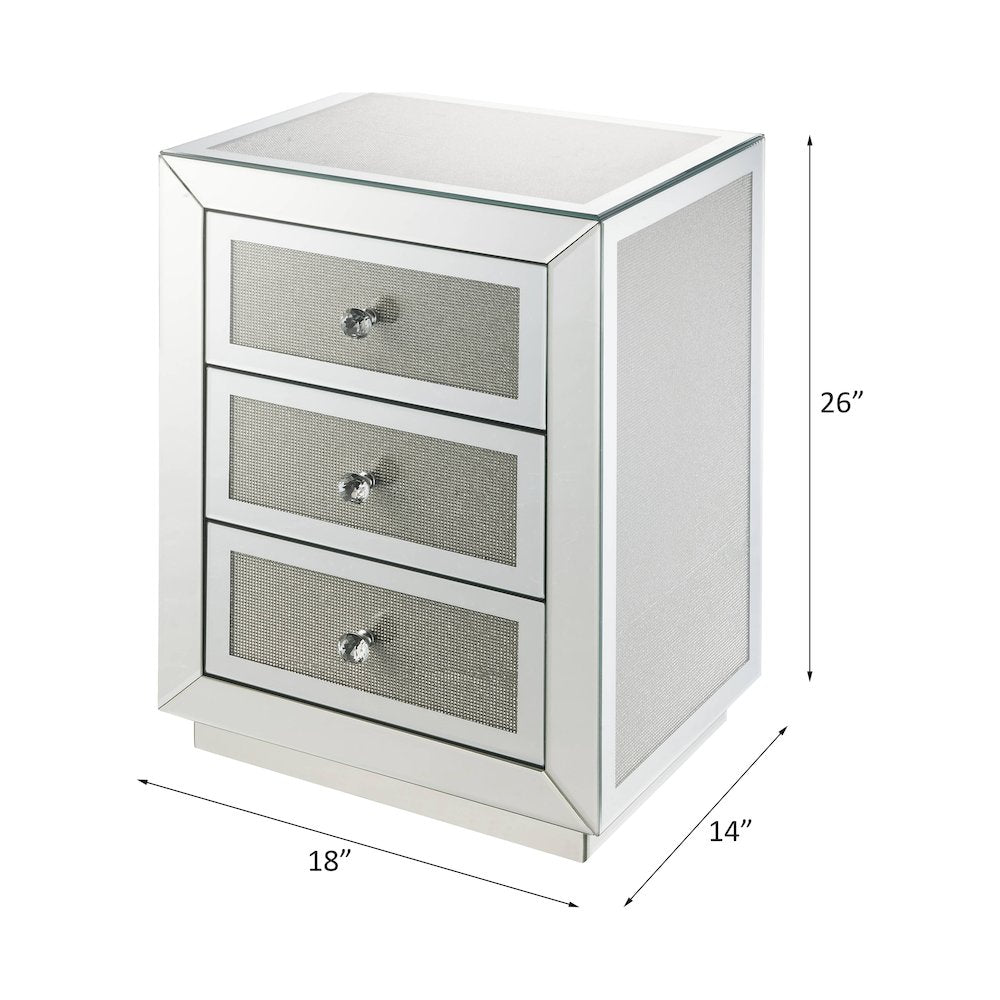 Noralie Accent Table, Mirrored & Faux Diamonds