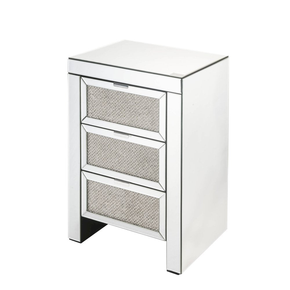 Noralie Accent Table, Mirrored & Faux Diamonds