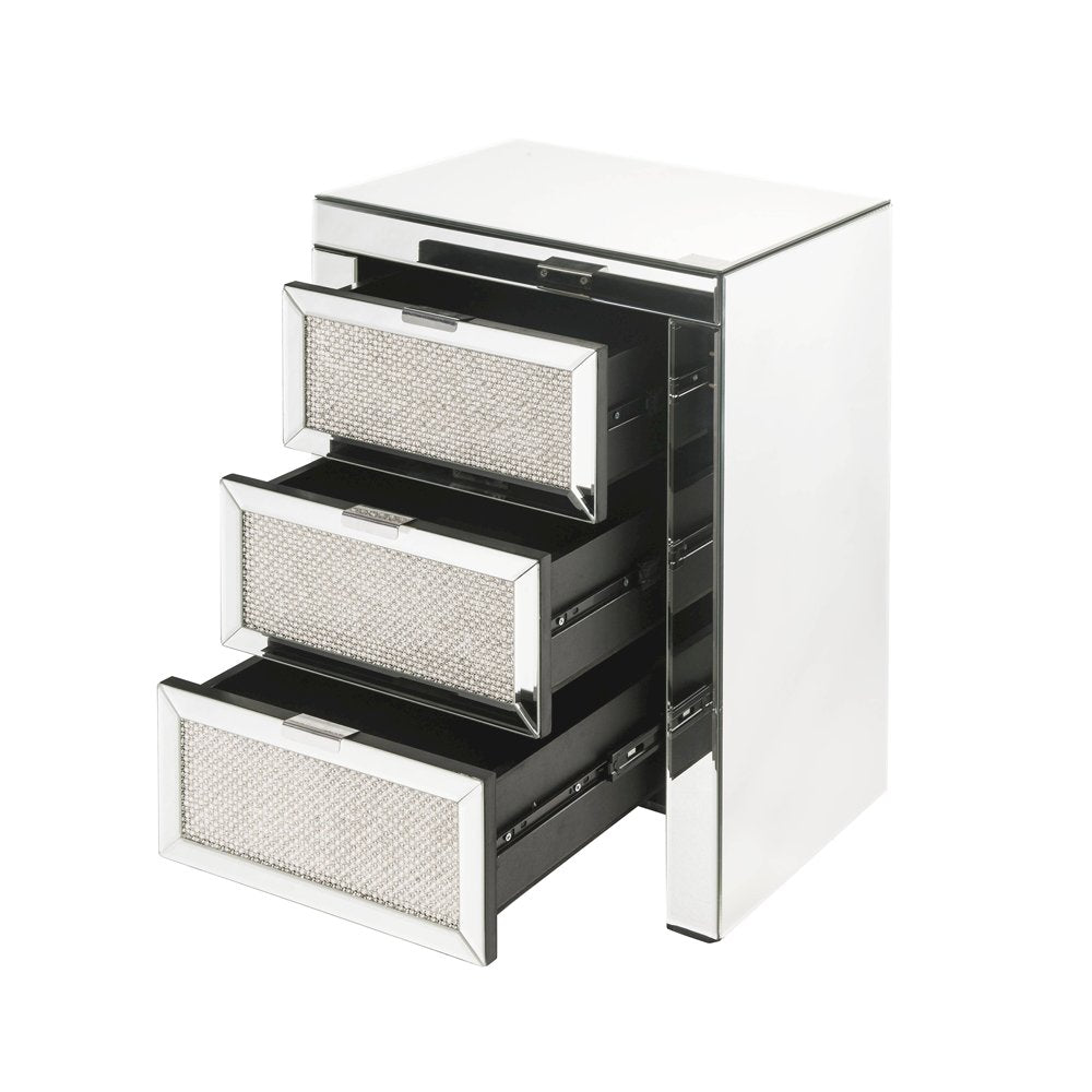 Noralie Accent Table, Mirrored & Faux Diamonds
