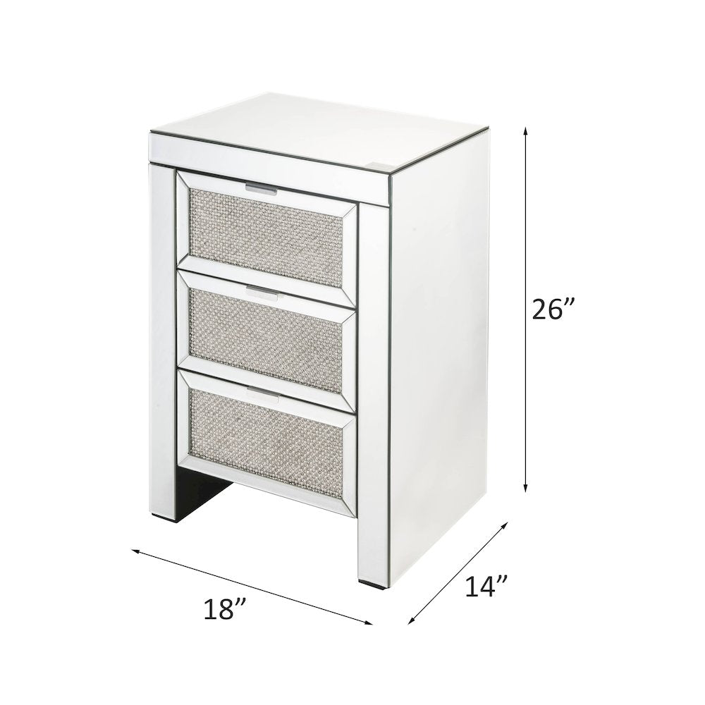 Noralie Accent Table, Mirrored & Faux Diamonds
