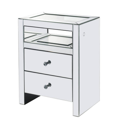 Dominic Accent Table w/LED, Mirrored