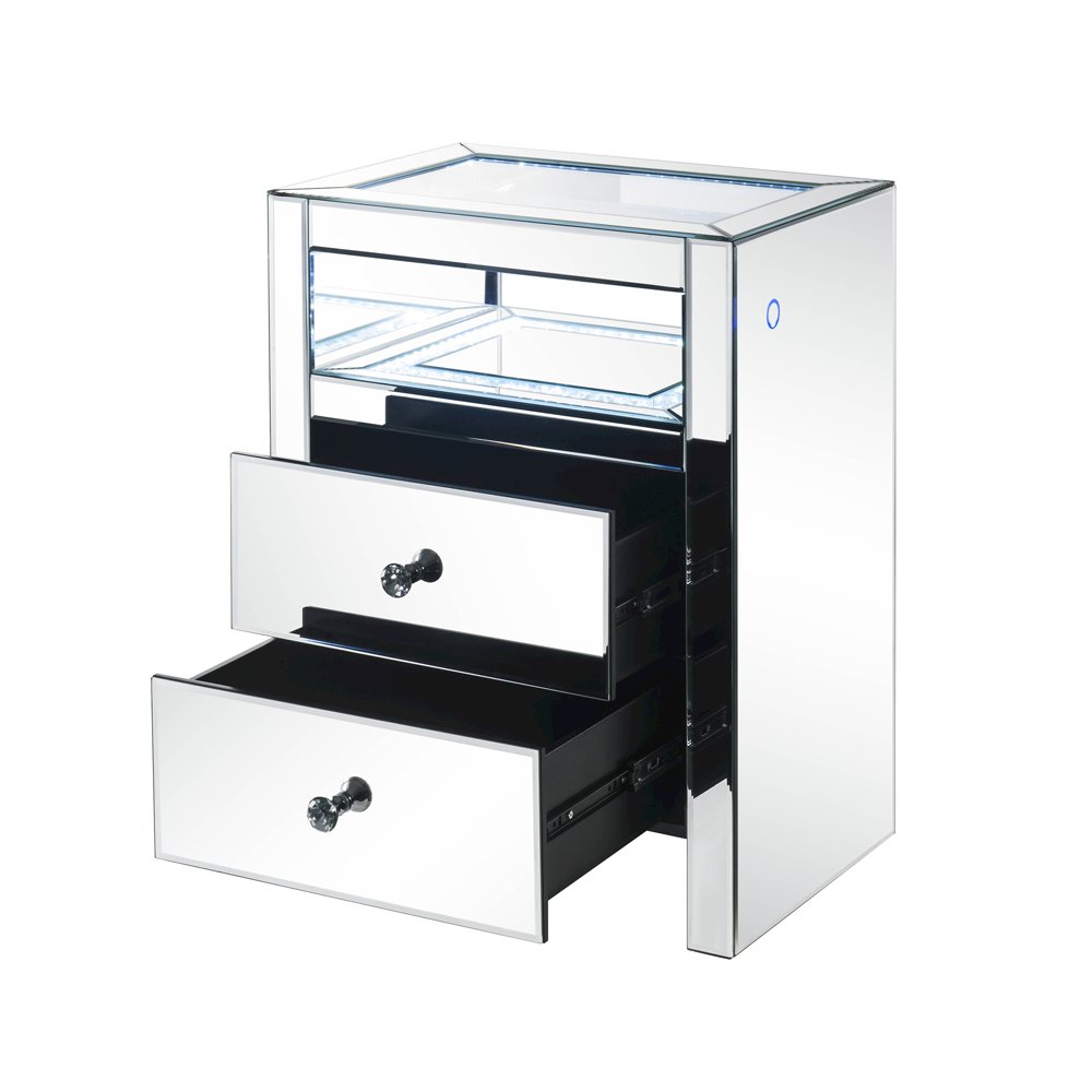 Dominic Accent Table w/LED, Mirrored