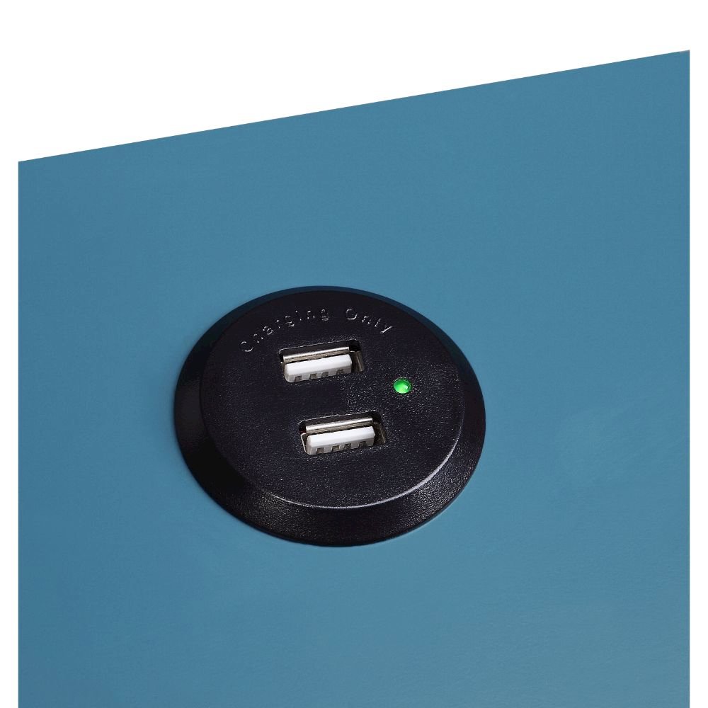 Byzad Accent Table w/USB Port, Teal