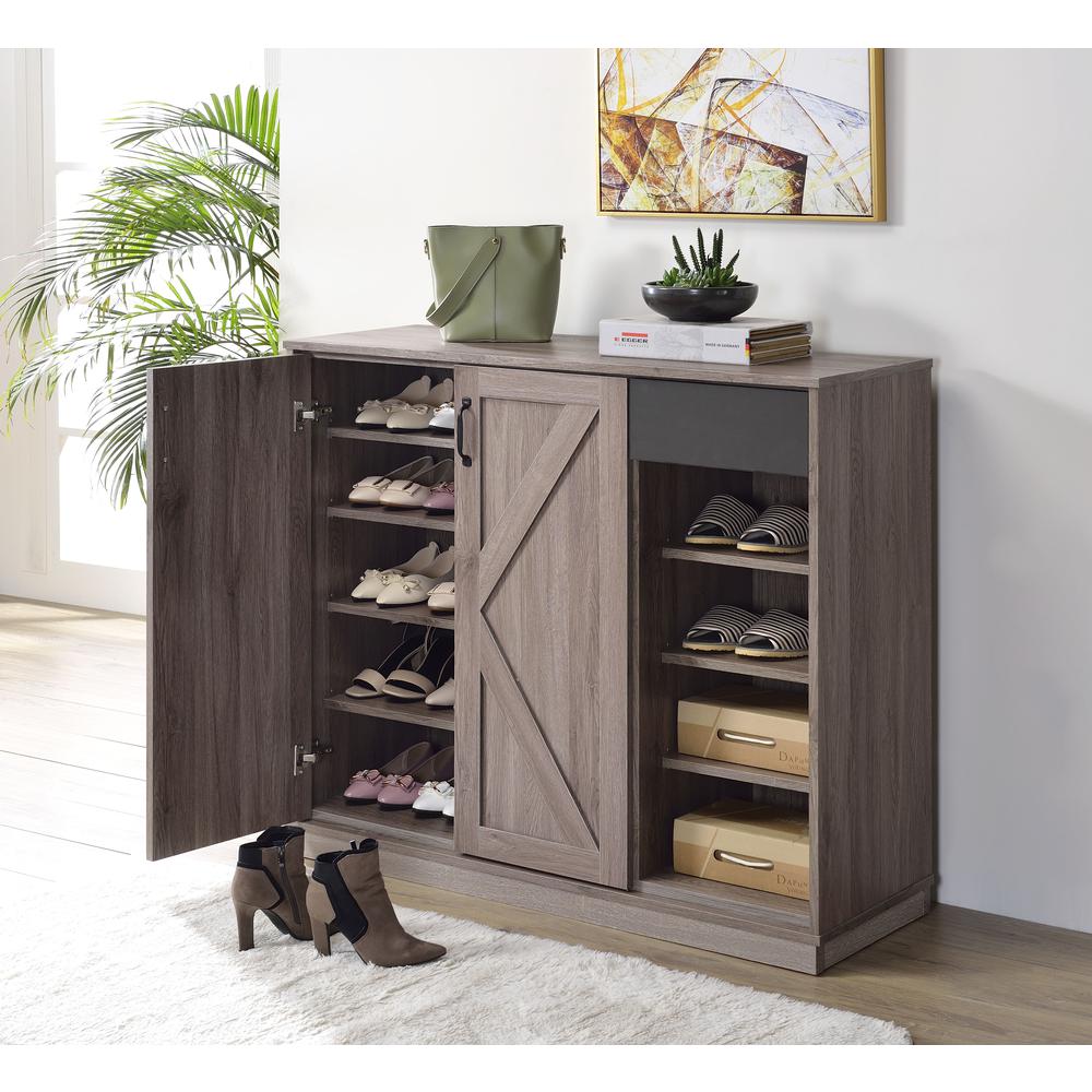 Toski Shoe Cabinet, Rustic Gray Oak