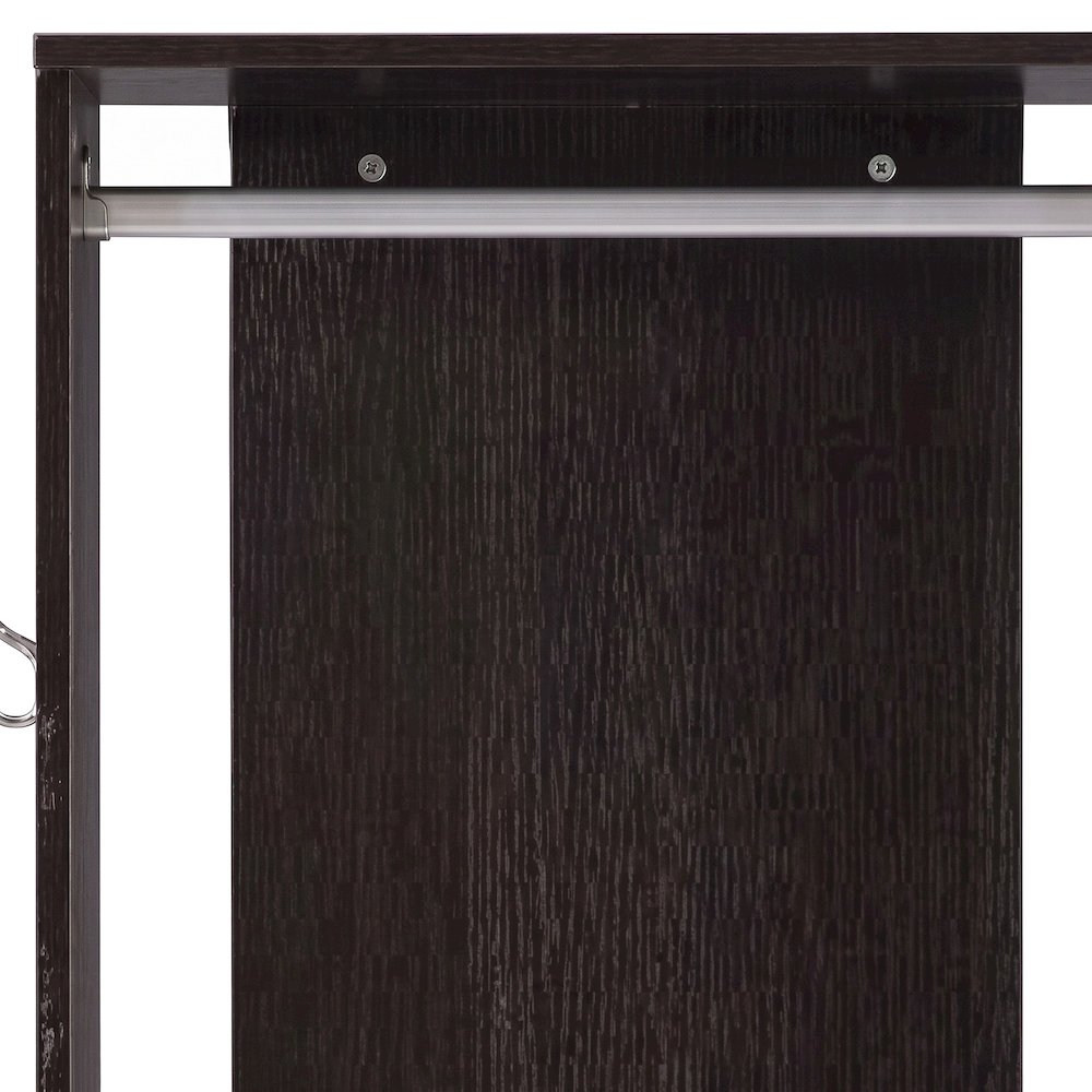 FurniFact Hall Tree with Coat Hooks, Open Shelves, and Storage, Espresso