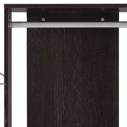 FurniFact Hall Tree with Coat Hooks, Open Shelves, and Storage, Espresso