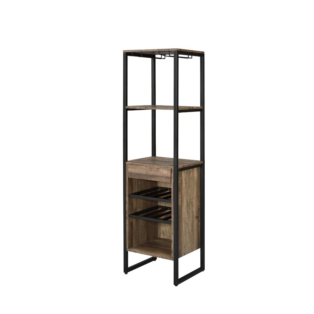Narik Wine Cabinet, Weathered Oak