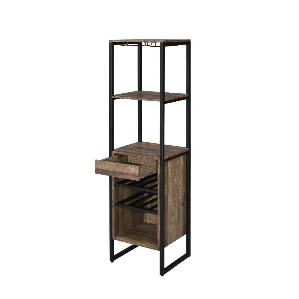 Narik Wine Cabinet, Weathered Oak