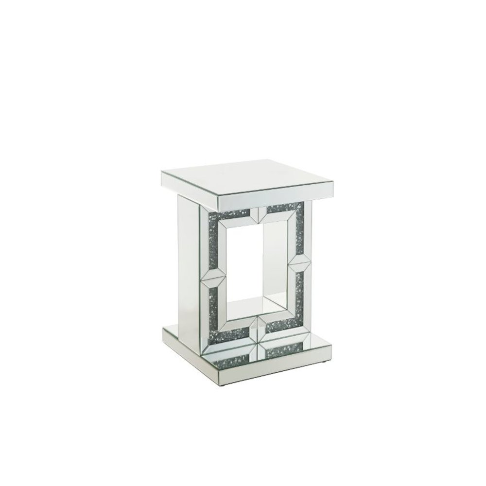 Noralie Accent Table, Mirrored & Faux Diamonds