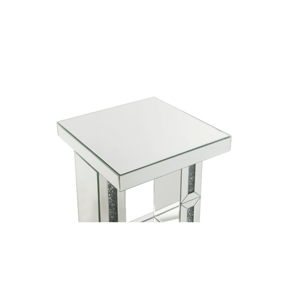 Noralie Accent Table, Mirrored & Faux Diamonds