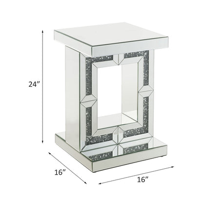 Noralie Accent Table, Mirrored & Faux Diamonds